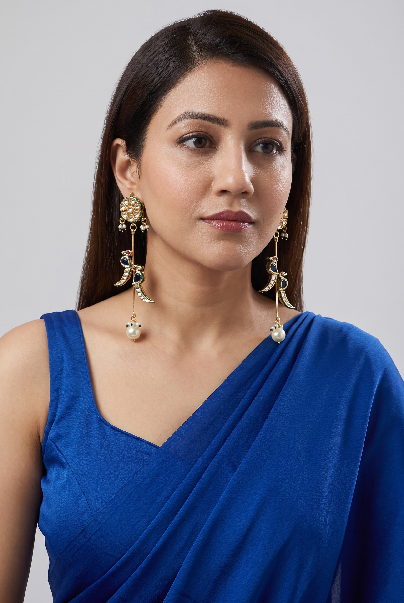 Bird Motif Pearl Drop Earrings