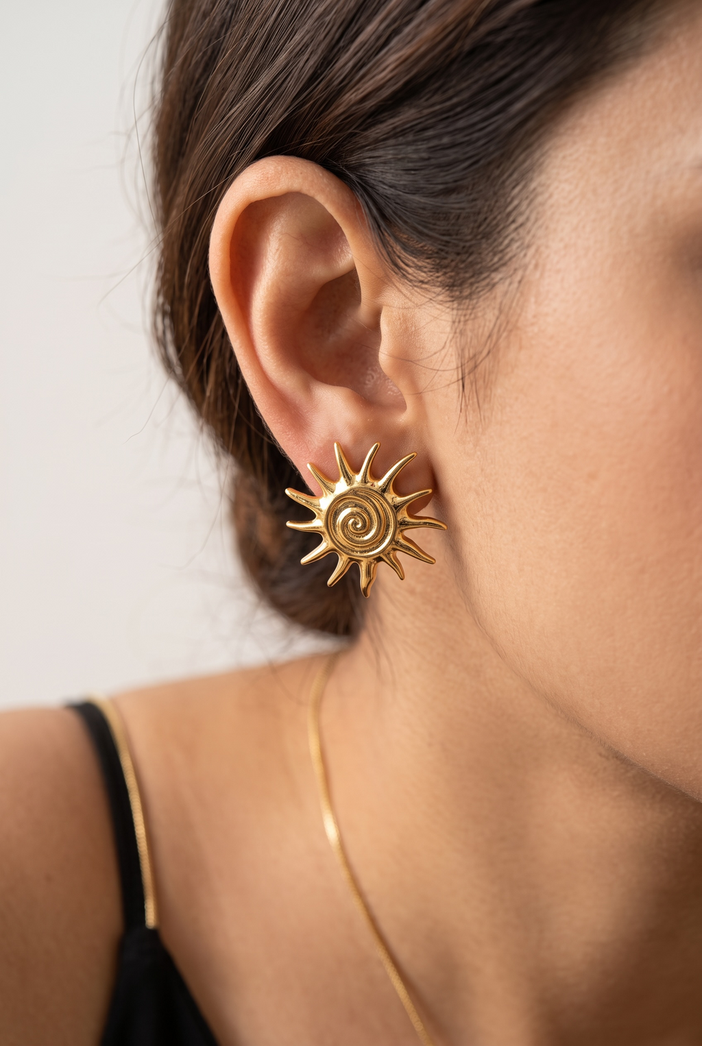 Sun Spiral Stud Earrings | Anti-tarnish
