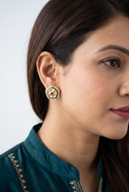 Meenakari Kundan Stud Earrings
