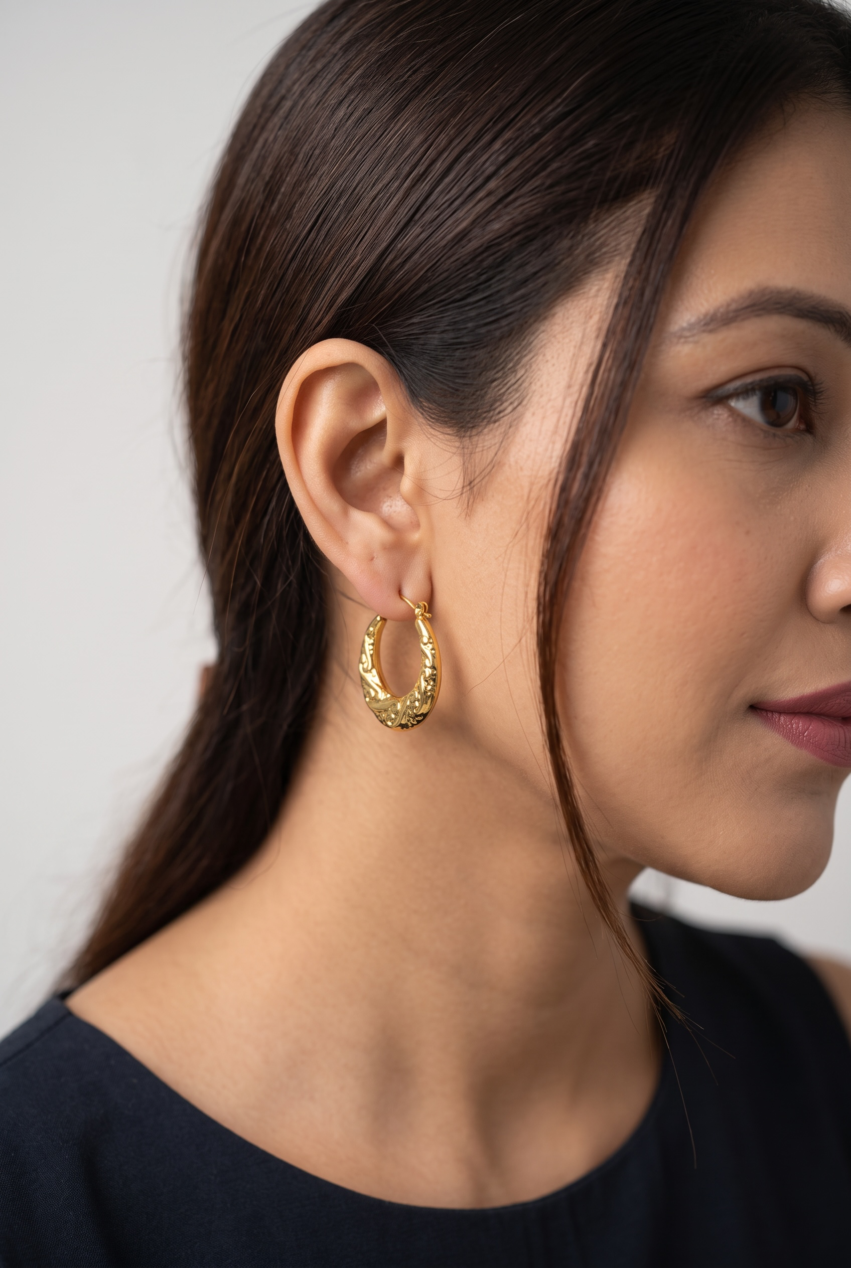 Gold Filigree Hoop Earrings | Anti-tarnish