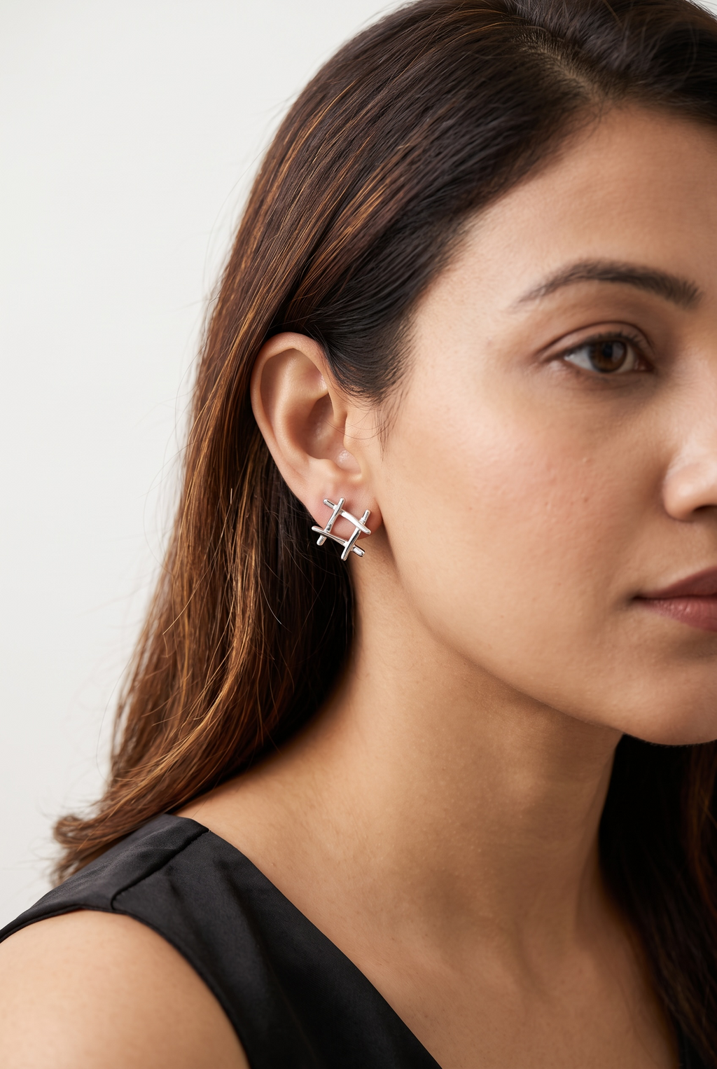 Silver Cross Stud Earrings | Anti-tarnish