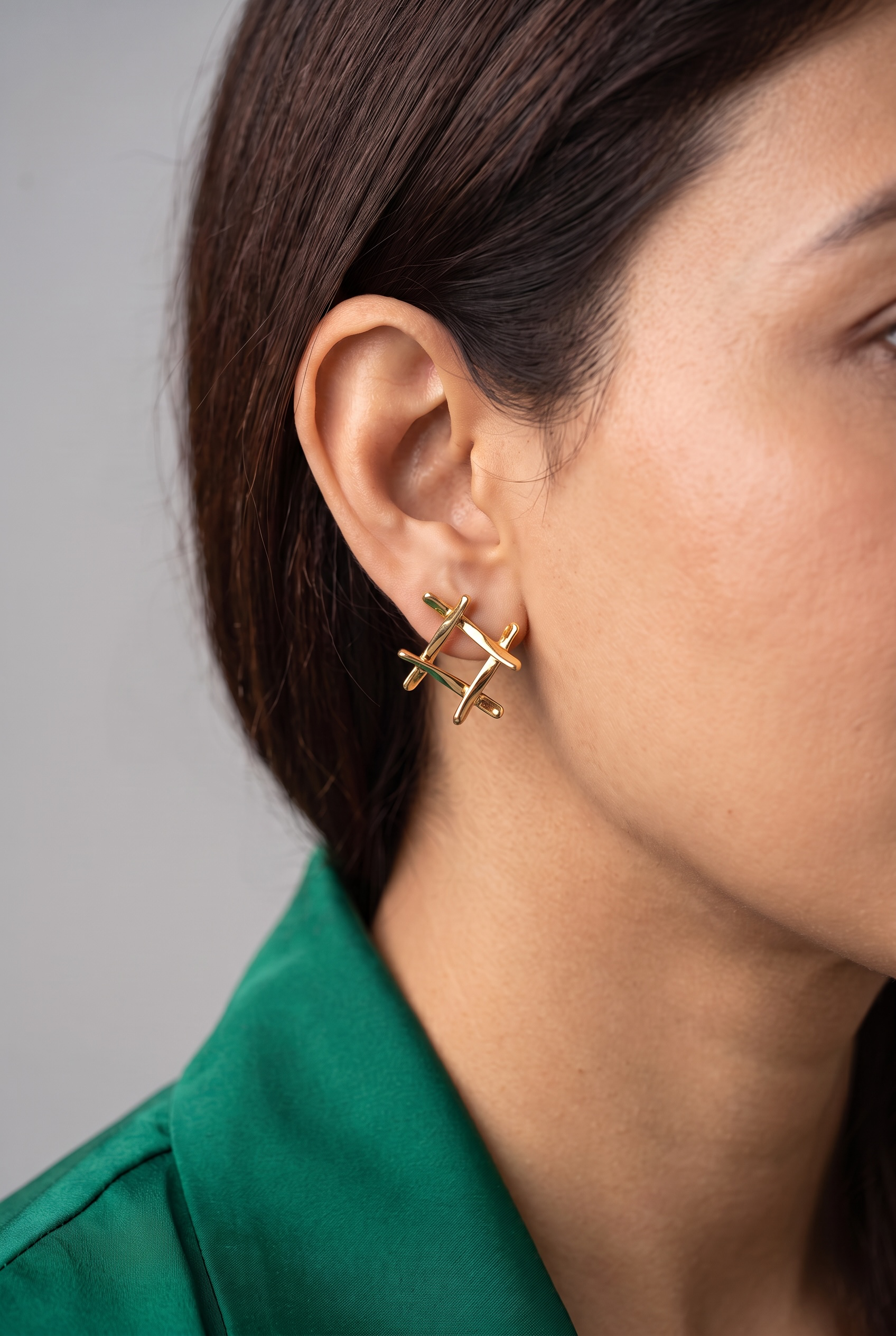 Gold Geometric Stud Earrings | Anti-tarnish
