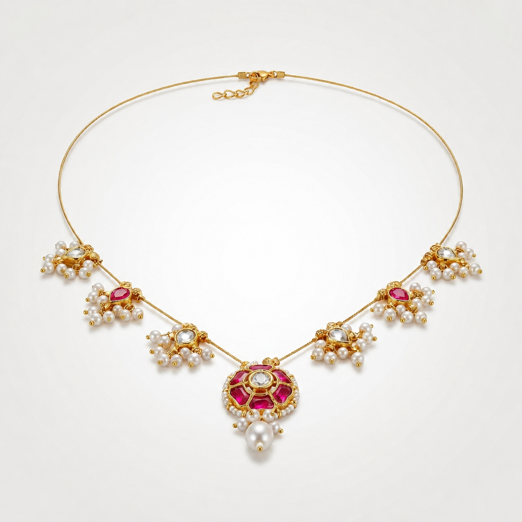 Gulnaar Jadau Pearl Chain