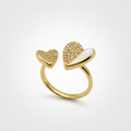 Luna Pearl Open Heart Ring |  Anti-Tarnish