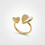 Luna Pearl Open Heart Ring |  Anti-Tarnish