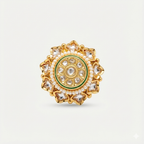 Royal Kundan ring with pearl string.