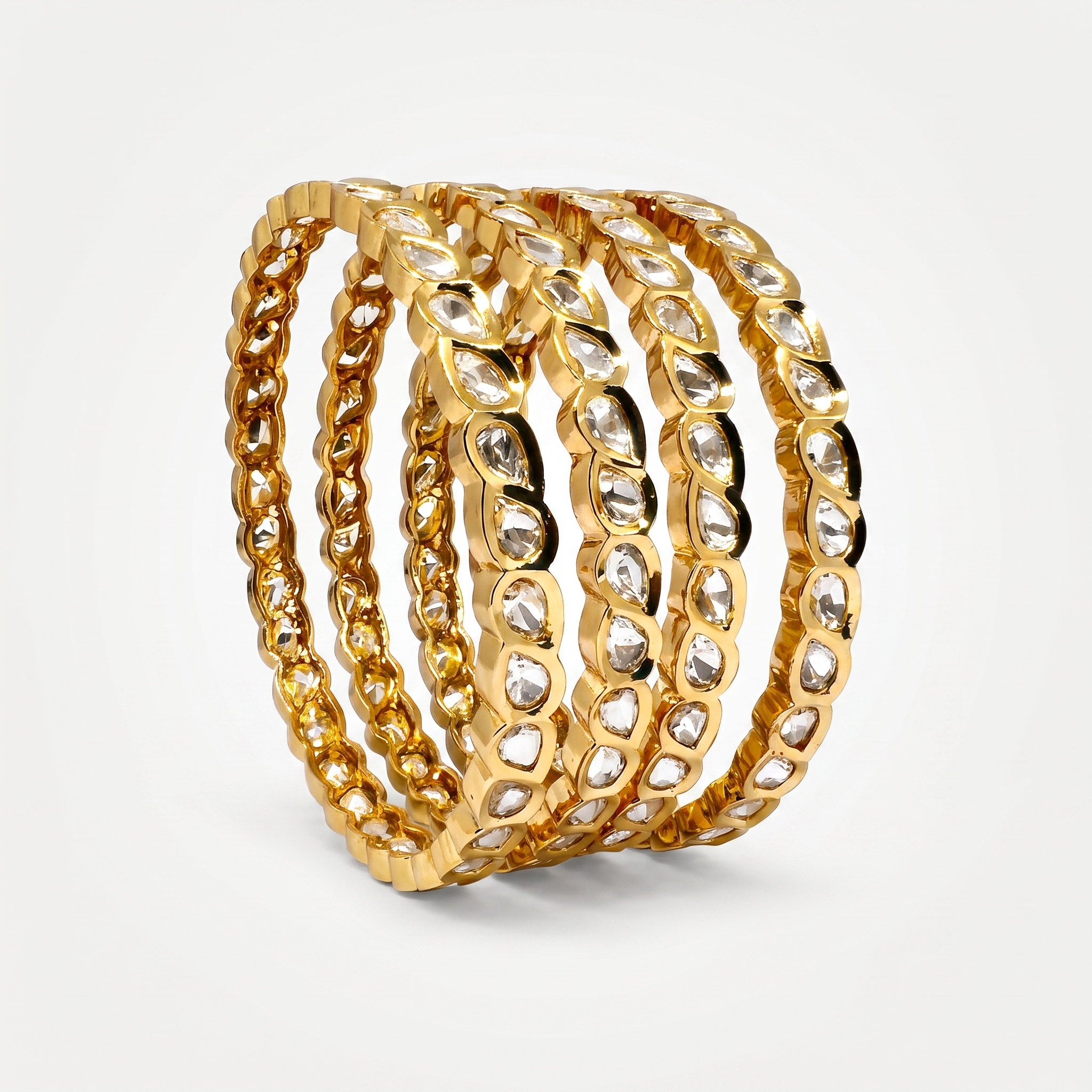 Pearl Dew Moissanite Bangles