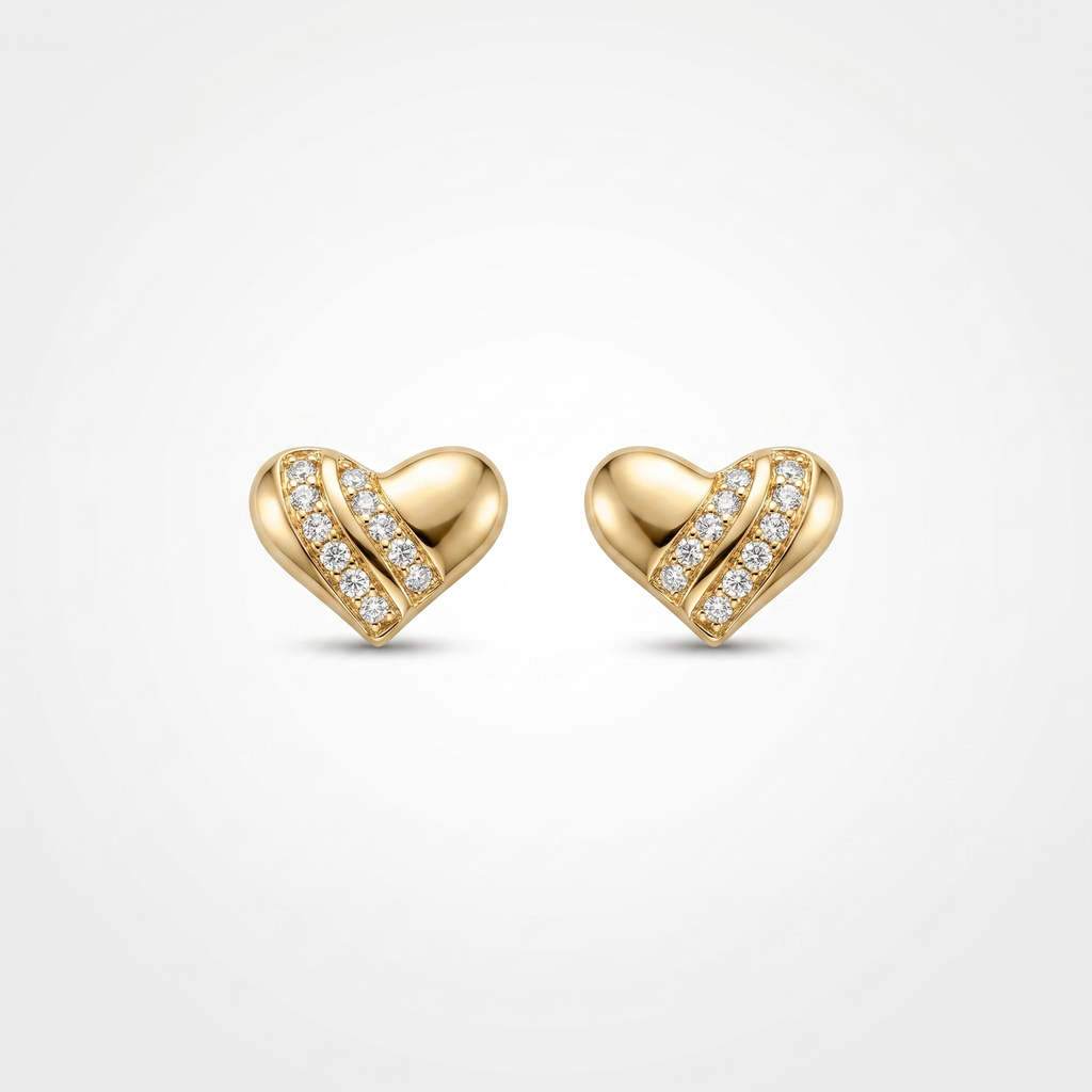 Amour Spark Heart Stud Earrings | Anti-Tarnish