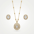 Sunburst Moissanite Pendant Set