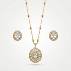 Sunburst Moissanite Pendant Set