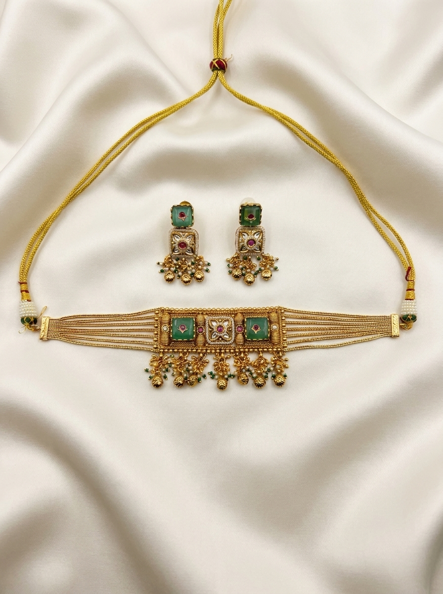 Panna Rajwadi Choker Set
