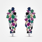 Aurora Mosaic Cascade Zircon Earrings