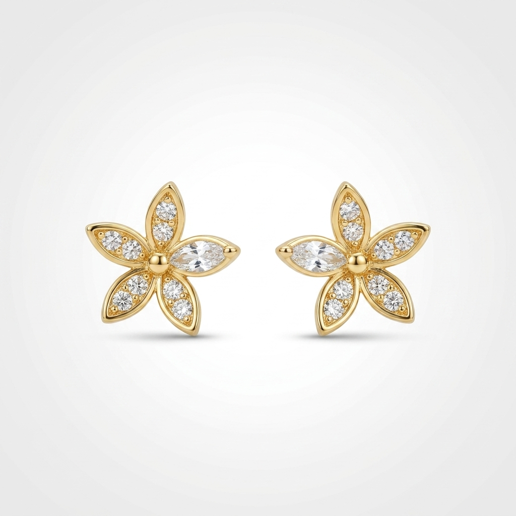 Golden Blossom Spark Earrings | Anti-tarnish