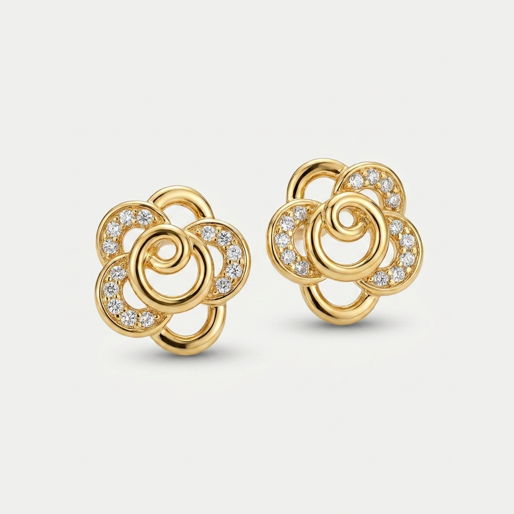 Elara Petal Stud  Earrings | Anti-tarnish