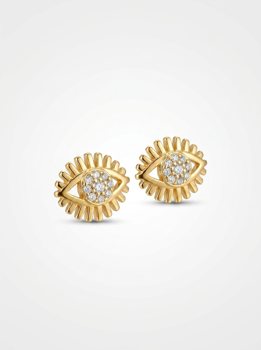 Celestial Evil Eye Stud Earrings | Anti-tarnish