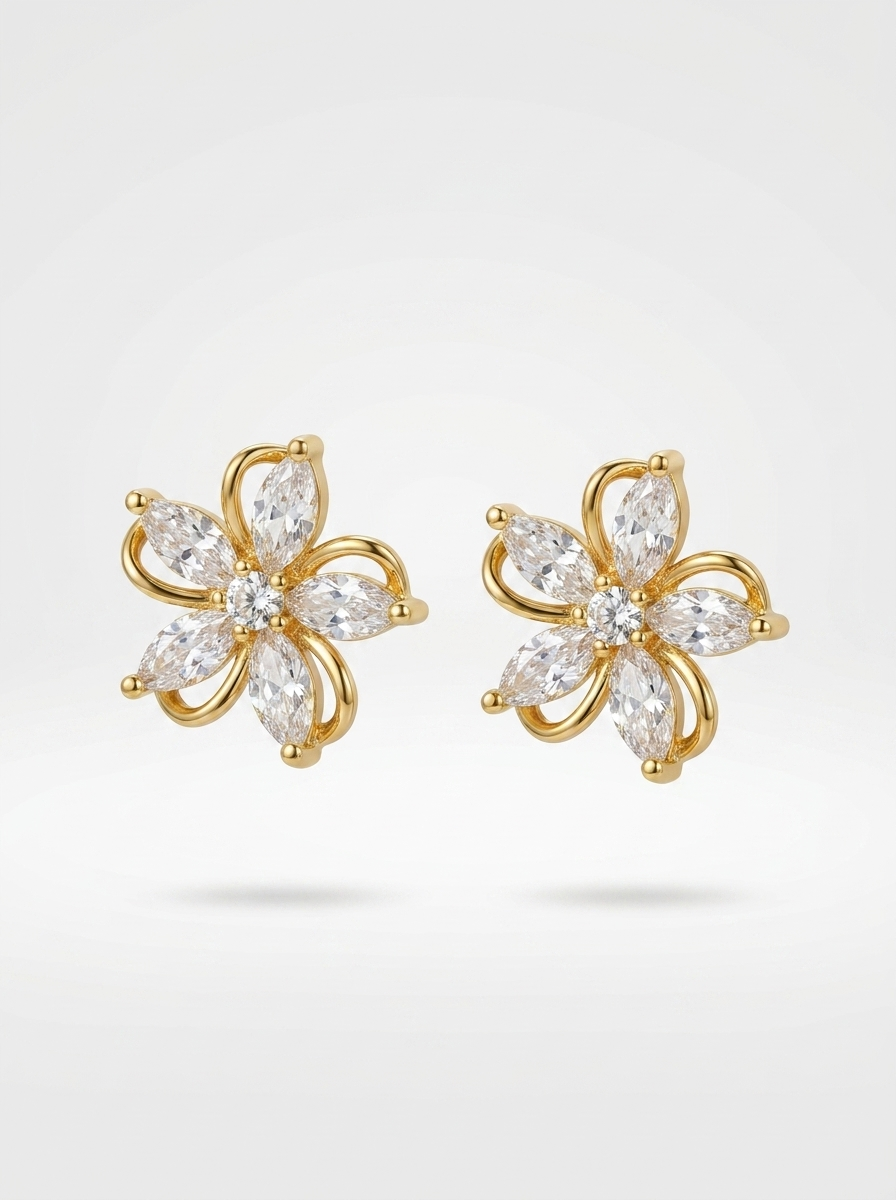 Ira Bloom Stud  Earrings | Anti-tarnish