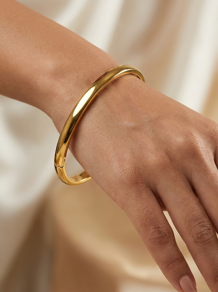 Classic Gold Cuff Bangle | Anti-tarnish