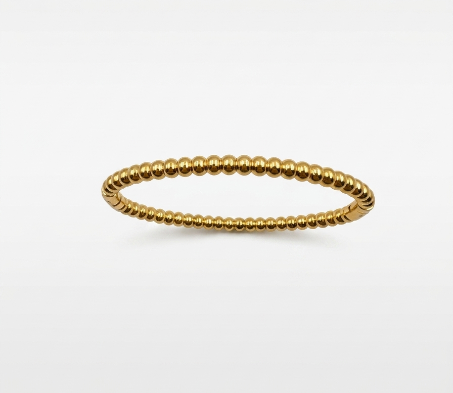 Gold Beaded Bangle | Anti-tarnish