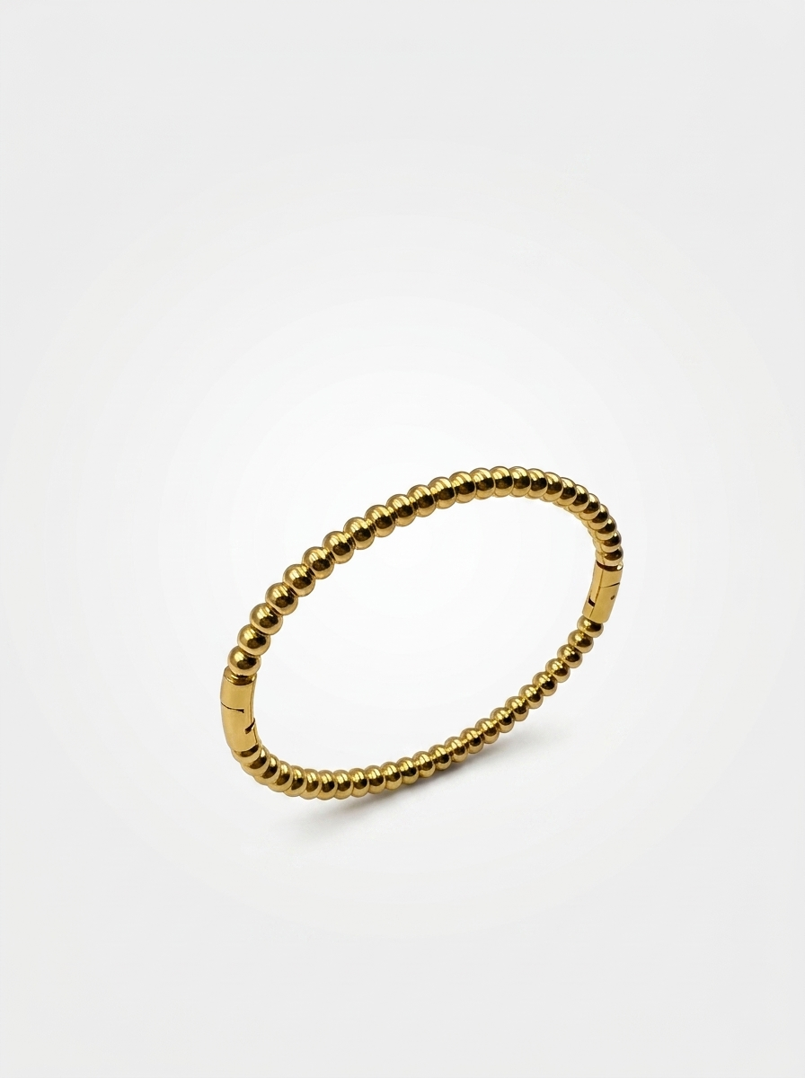 Gold Beaded Bangle | Anti-tarnish