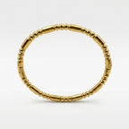 Gold Beaded Barrel Bangle | Anti-tarnish