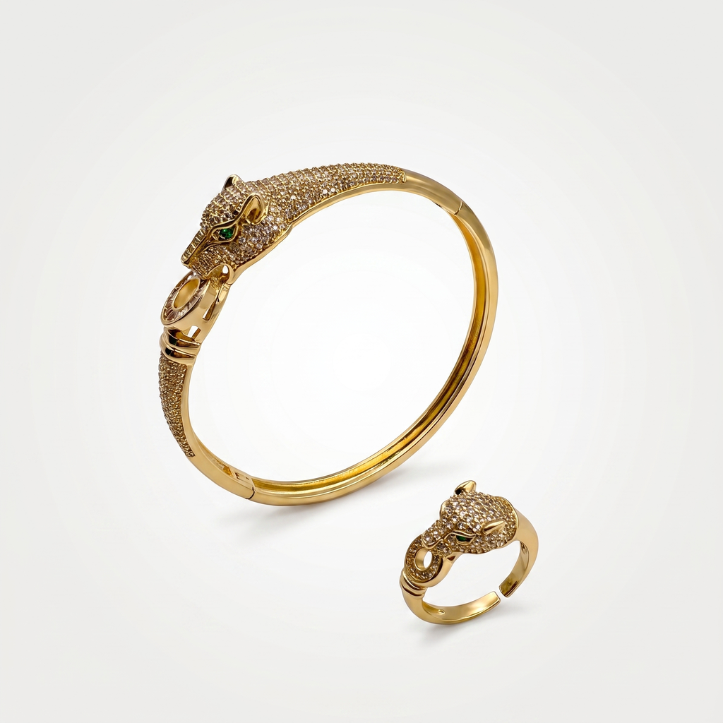 Panther Bangle & Ring Set | Anti-tarnish