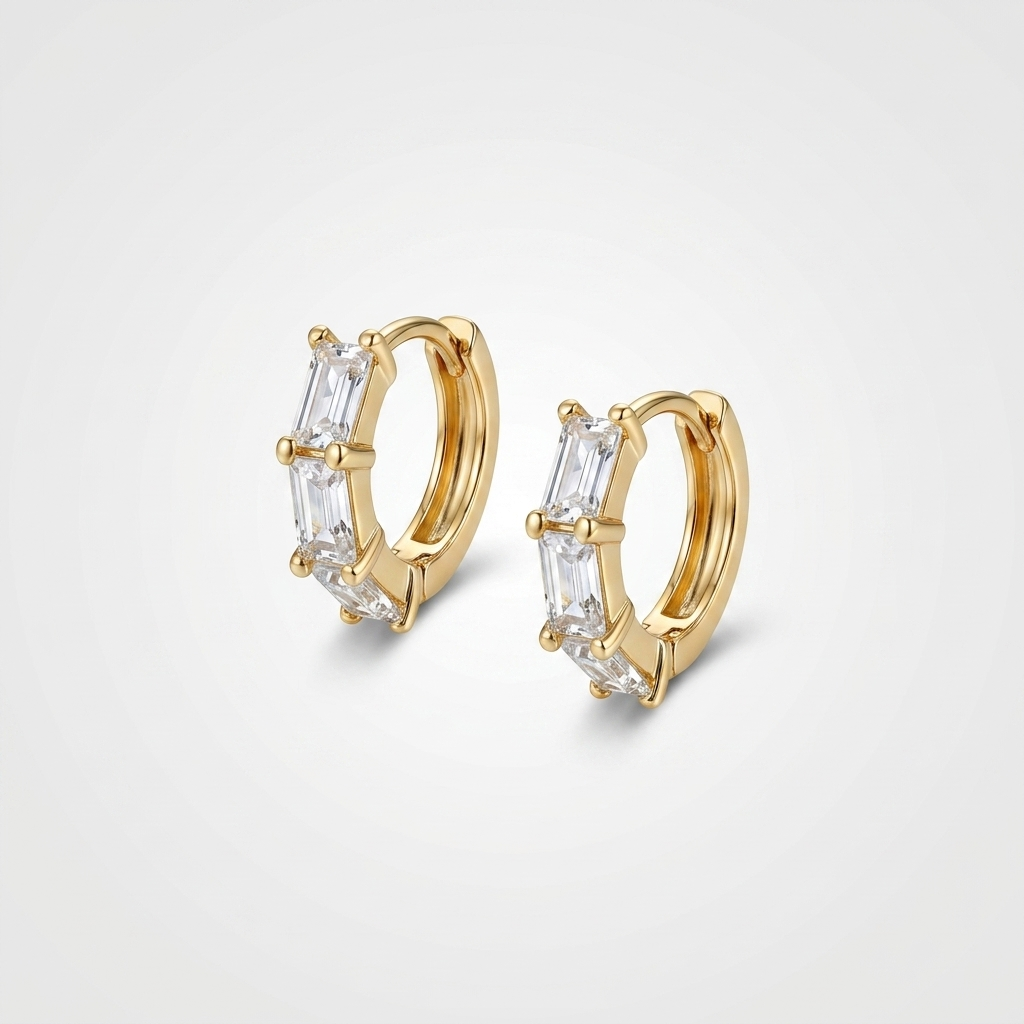 Elora Crystal Hoops | Anti-tarnish