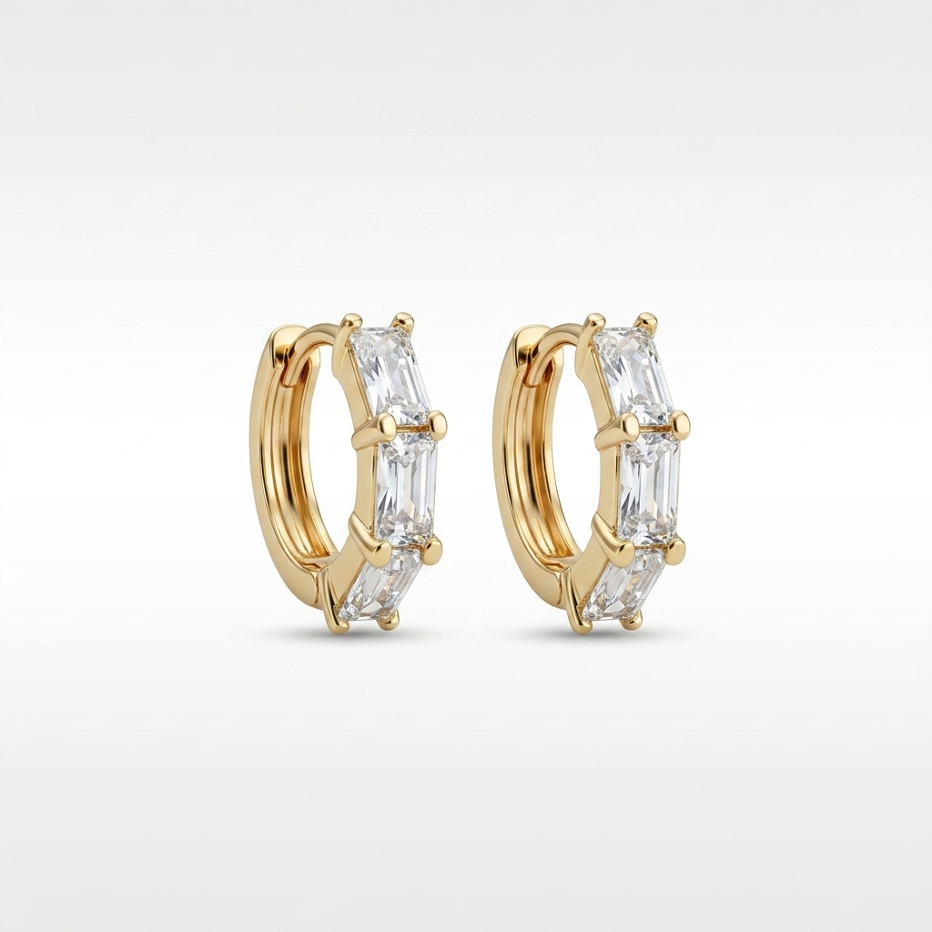 Elora Crystal Hoops | Anti-tarnish