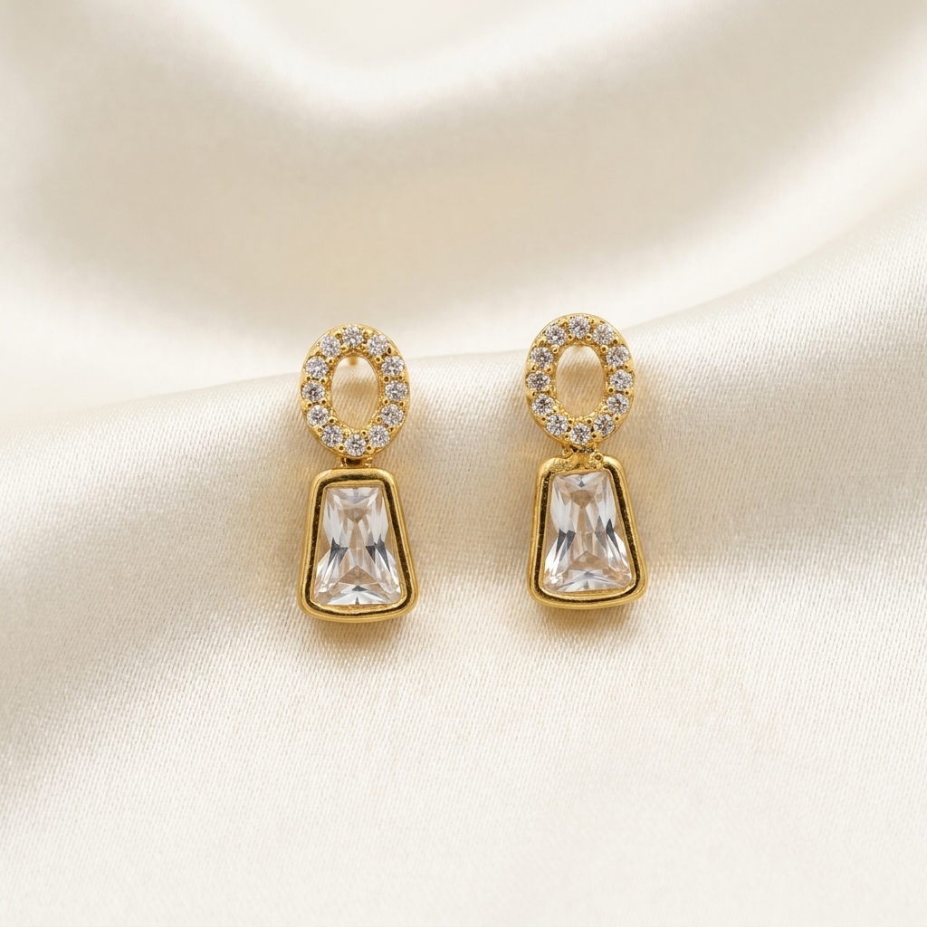 Emerald Cut Moissanite Necklace Set