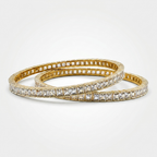 Princess Cut Crystal Bangles (Set of 2)