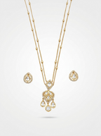 Pear Cut Moissanite Pendant Set