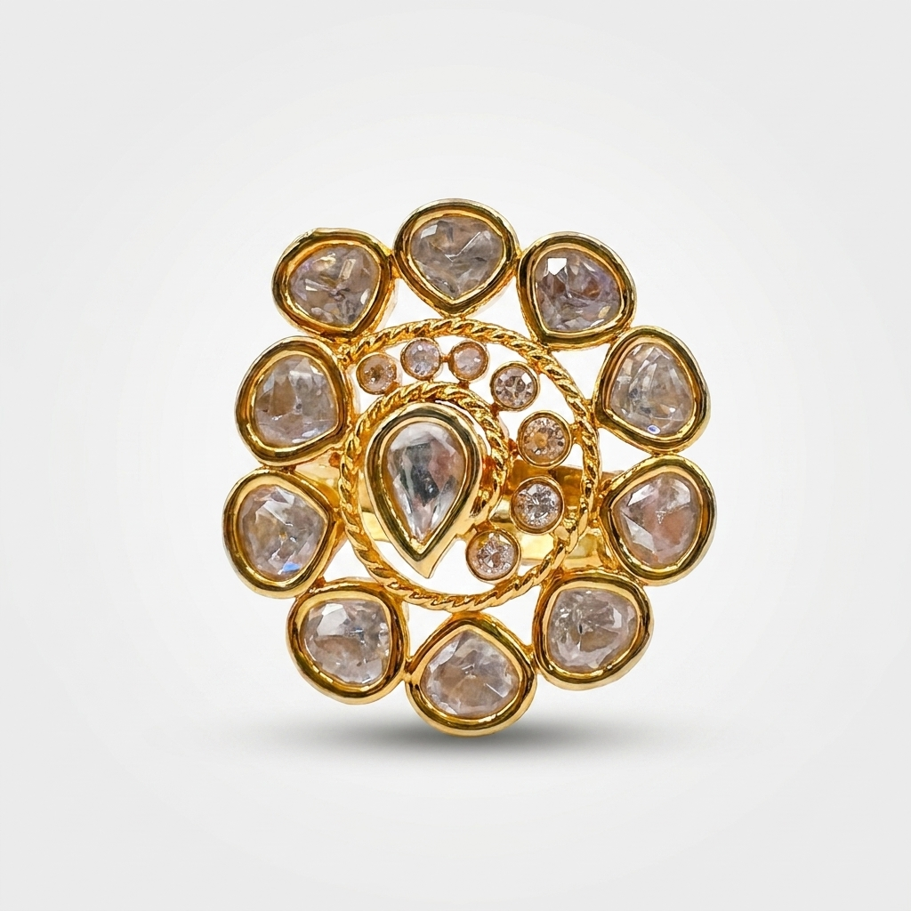 Moissanite Floral Statement Ring