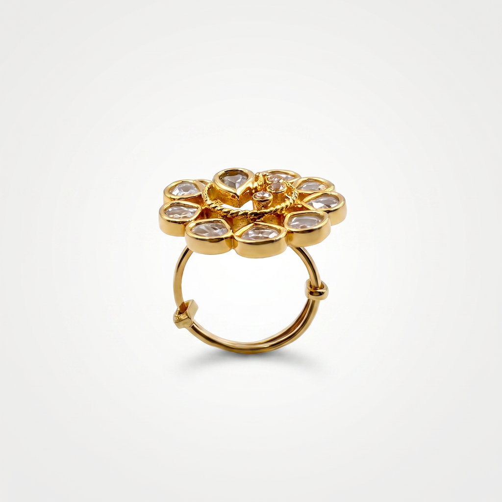 Moissanite Floral Statement Ring