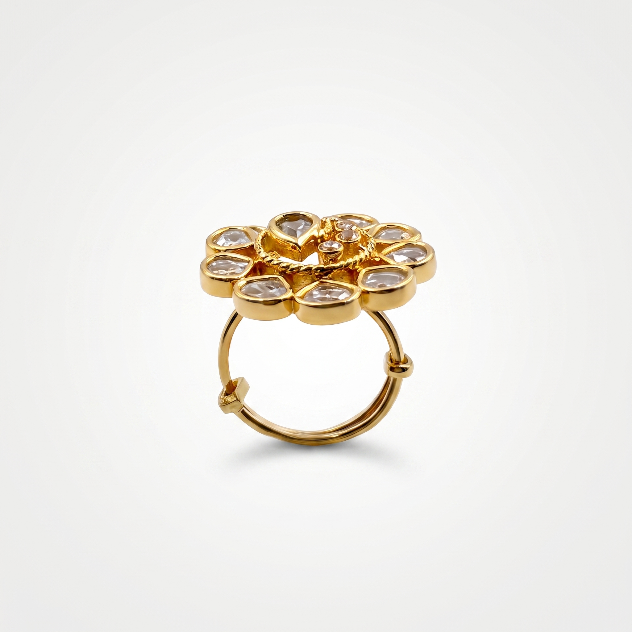 Moissanite Floral Statement Ring