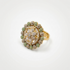 Floral Pearl & Enamel Statement Ring