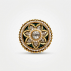 Emerald Enamel Floral Statement Ring