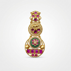 Traditional Ruby Green Stone Full Finger Ring