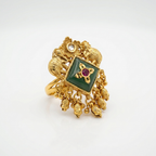 Rajwada Emerald Temple Statement Ring