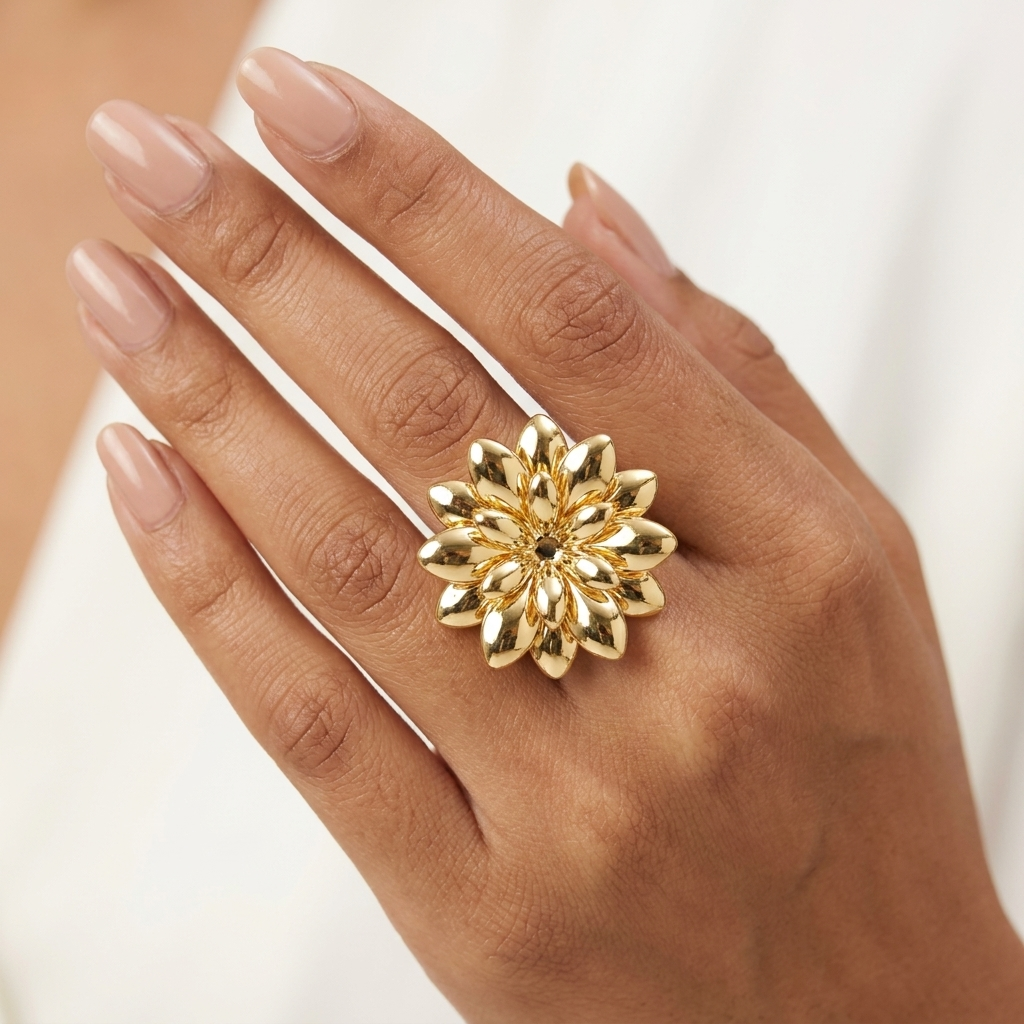 Gold Flower Ring |  Anti-Tarnish