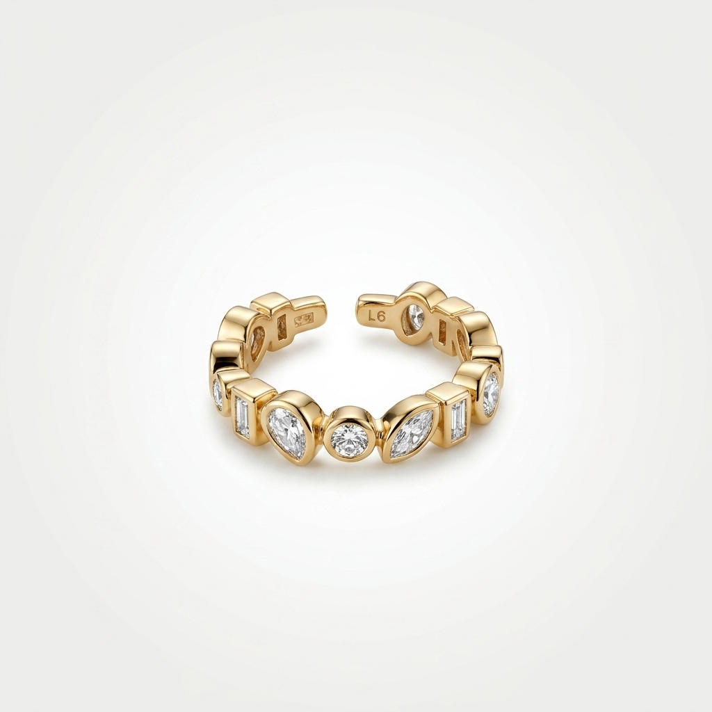 Celeste Crystal Open Ring | Anti-Tarnish