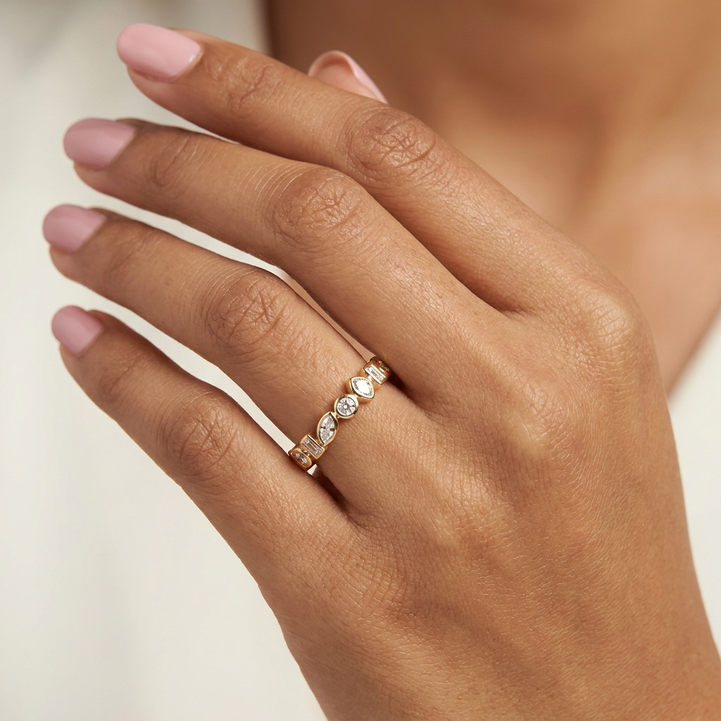 Celeste Crystal Open Ring | Anti-Tarnish