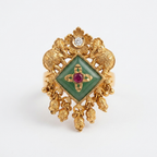Rajwada Emerald Temple Statement Ring