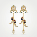 Bird Motif Pearl Drop Earrings