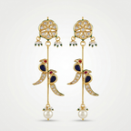 Bird Motif Pearl Drop Earrings