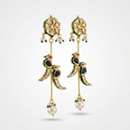 Bird Motif Pearl Drop Earrings