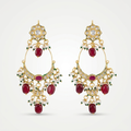 Ruby Pearl Kundan Chandbali Earrings