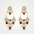 Ruby Pearl Kundan Chandbali Earrings