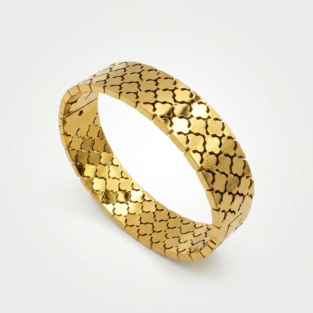 Gold Floral Textured Bracelet | Anti-tarnish