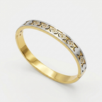 Two Tone Floral Stone Bracelet | Antii-tarnish