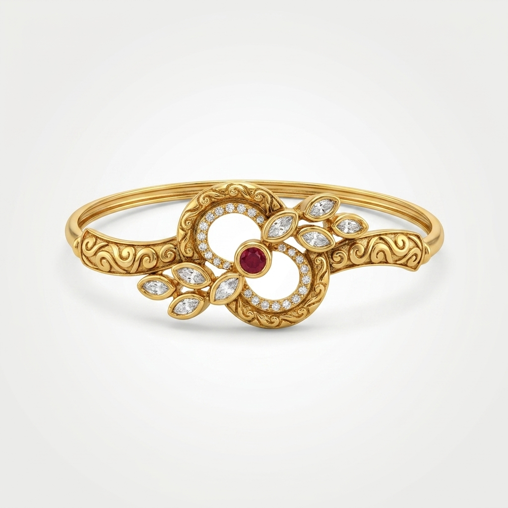 Ruby Floral Heritage Bracelet