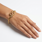 White Stone Floral Bracelet